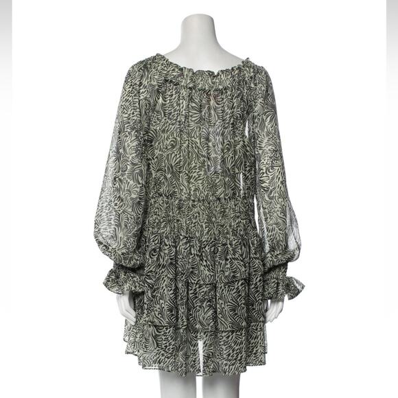 Cinq a Sept Janelle Tiered Long Sleeve Ruffle Dress Size 2 - Picture 5 of 15